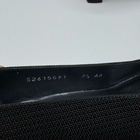 New Vintage Stuart Weitzman Black Classic Heels Pumps Women Size 7.5 AA Woven - Picture 8 of 8